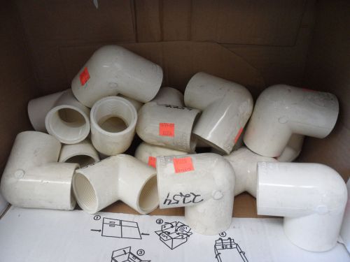 Lot of 15 lasco pvc pipe elbow - 1 1/2&#034; fpt - white for sale