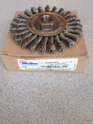 Weiler 035974 - 4&#034; cable twist brush wire wheel new, 5/8&#034; center, .020 wire for sale