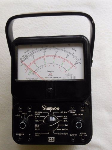 Vintage Simpson 260 Series 6 Volt Ohm Milliammeter w/Manual and accessories