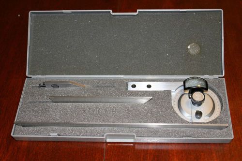 Tempered Stainless Steel Universal Bevel Vernier Protractor in Fitted Case