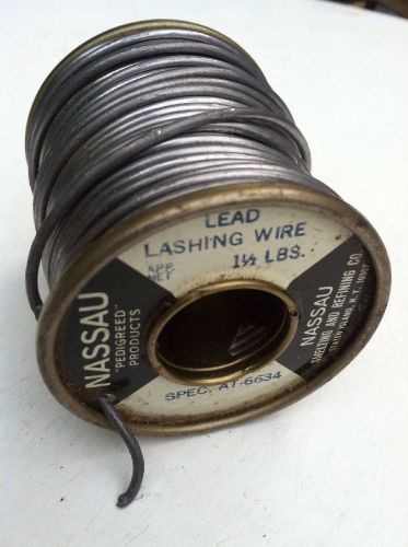 Mint Condition Full Roll Vintage(1940&#039;s) NASSAU 1-1/2 LBS LEAD LASHING WIRE
