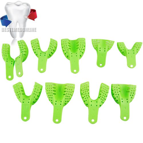 10pcs New Dental Impression Trays Autoclavable Central Supply Quality Green` ce