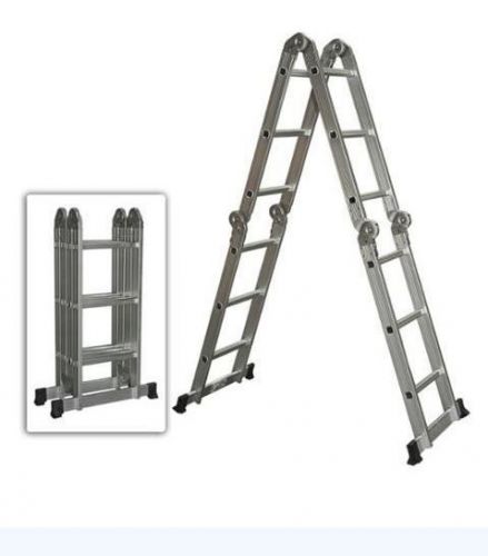 Aluminum Ladder Multi Purpose Folding Ladder Scaffold Extendable Heavy Duty New