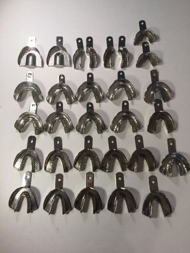 Mixed Lot Of 29 Dental Impression Trays Stainless Steel Schein + Patterson Brand