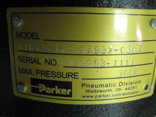 Rexroth &amp; parker htr75-180-pa93x-0307 hydraulic rotary actuator for sale