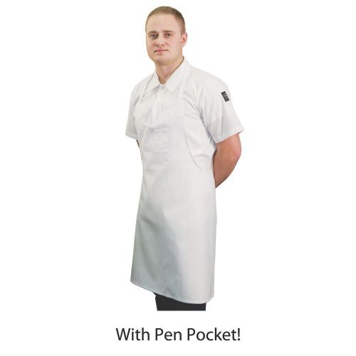 Chef Revival 600BAW-D Deluxe White Blended Twill Bib Apron