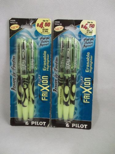 Pilot Frixion Light Erasable Highlighter Yellow Ink 2 Packs of 3, 6 Total 46506