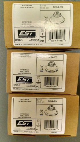 EST SIGA-PS SMOKE DETECTOR. LOT OF 3. BRAND NEW IN BOX