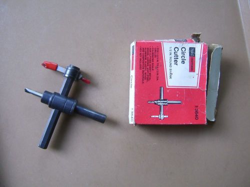 Circle Cutter Tool Metal Sears and Roebuck 1/2&#034; shank USA vintage