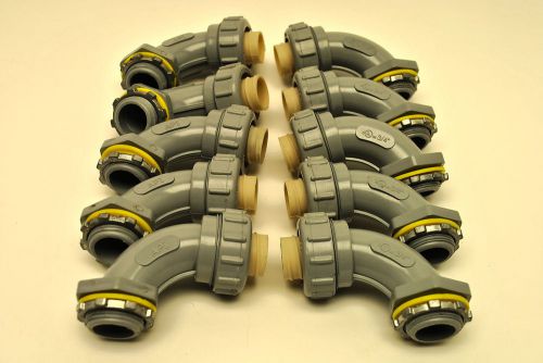 Lot of 10 3/4&#034; non metallic 90° liquid tight / seal tight connectors # nms90n-07 for sale