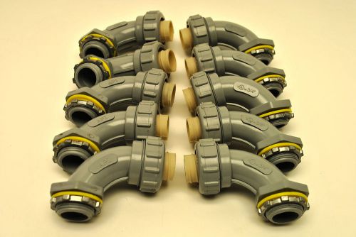 Lot of 10 3/4&#034; Non Metallic 90° Liquid Tight / Seal Tight Connectors # NMS90N-07