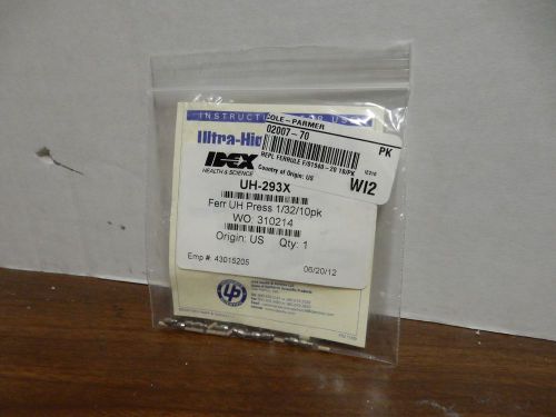 IDEX UH-293X REPLACEMENT FERRULE FOR STS ULTRA HIGH PRESSURE FITTINGS PACK OF 10