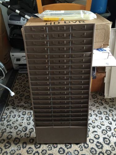 Brown Metal Time Card Holder 60 Slots With Name Tag Slots / Outgoing Mail Holder