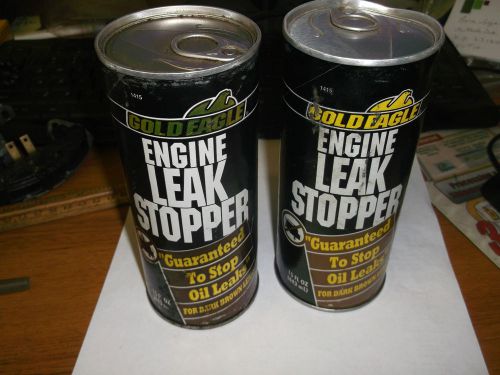 2 CAN LOT Gold Eagle 15 Oz. Engine LEAK STOPPER Treatment