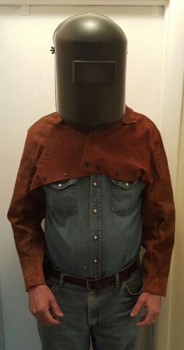 Vtg welding sleeves/jacket, split leather (helmet sold separately) for sale