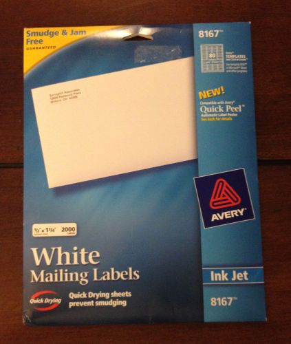 Avery Ink Jet White Mailing Labels 8167 2000 labels