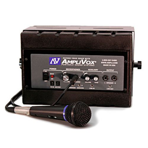 AmpliVox Mity Box Portable Stereo Audio Video Amplified Active Speaker System