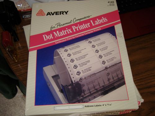 NEW OLD STOCK AVERY 4143 Dot Matrix Printer 4&#034; x 15/16&#034; Address Labels 2000