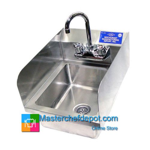 New l&amp;j 12&#034;x12&#034; wall hung hand wash sink with side splash guards whs1212-5d for sale