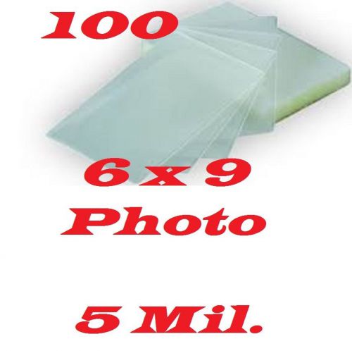 100 6 x 9  Laminating Laminator Pouches Sheets 5 Mil Photo