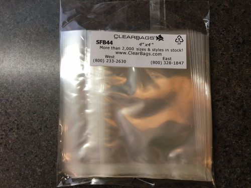 Lot of 900 clear bags clearbags 4&#034;x4&#034; flat heat seal plastic bags 1.2 mil new for sale