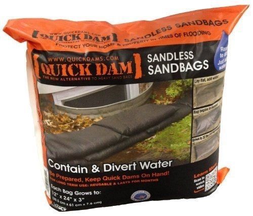 Quick Dam Sandless Sandbags 12&#034; x 24&#034; x 3&#034; (6 Pack) , New, Free Shipping