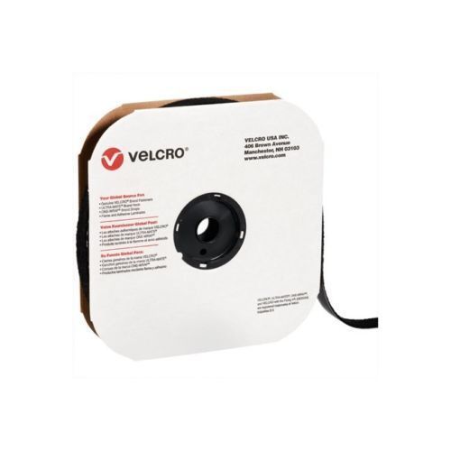 Velcro Tape Adhesive Strip, Loop, 1&#034;x75&#039;, Black VEL134 190984