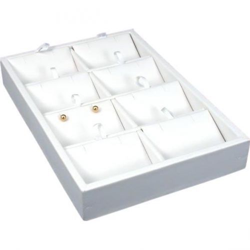 White Faux Leather 8 Slot Pendant Display Tray Case