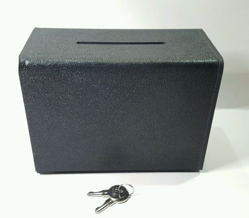 Portable tip box, donation box, counter top charity box, money box! Solid Black