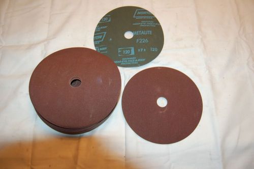 Norton 7&#034; fiber disc 120 grit (qty of 25) for sale