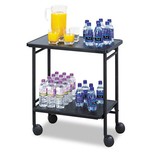 Fold-Away 2-Shelf Beverage Cart, Black Restaurant Cater Event AB310143