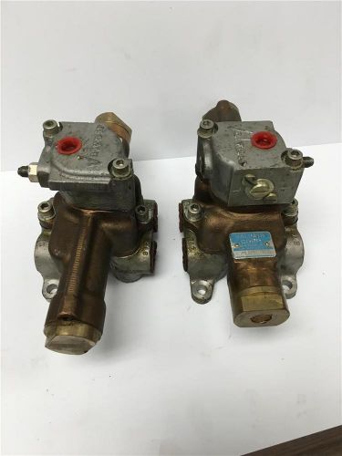 Valvair corp 2430-r1 hydraulic pneumatic double solenoid brass valve 2pc lot for sale