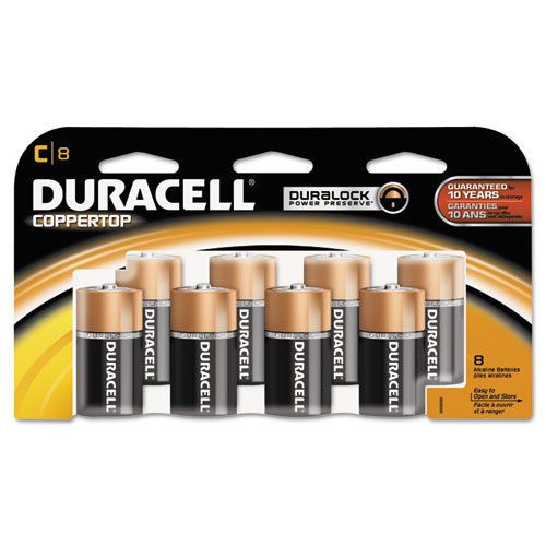Coppertop alkaline batteries with duralock power preserve technology, c, 8/pk for sale