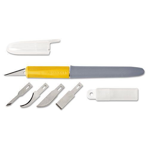 Craft Cushion-Grip Titanium Hobby Knife and Blade Set, 5 Blades