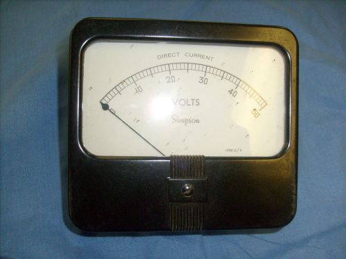 vintage Simpson  Analog Panel Meter 0-50 DC Volts