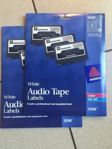Lot of 2 Avery 5068 White 300 Audio Tape Laser Labels Discontinued SEALED NIB