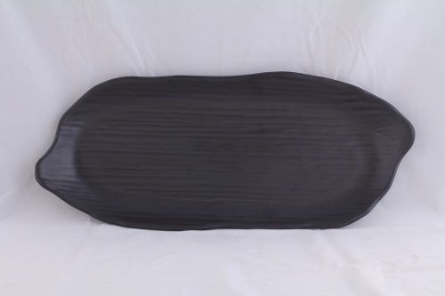 New melamine irregular rectangular plate, 11-1/2&#034; x 4-3/4&#034; , 72 pc ,matt black for sale