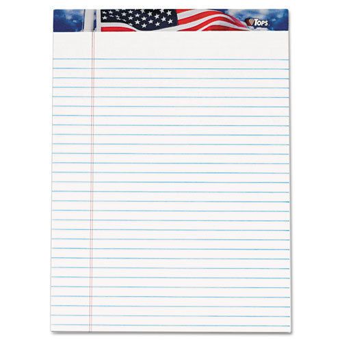 TOPS American Pride Writing Pad, Legal/Wide, 8 1/2 x 11 3/4, White, 50 Sheets