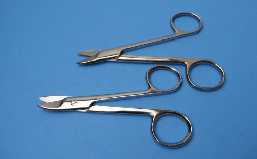 CROWN Beebee Scissors size 4.5&#034;(Straight+Curved)Dental Surgical Instruments,Qty2