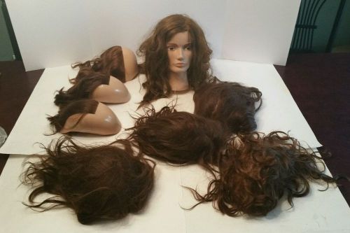Beauty school PIVOT POINT practice mannequin with 8 hair pieces