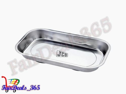 HEAVY DUTY JCB MAGNETIC PARTS TRAY STAINLESS STEEL WITH POWERFUL MAGNET ON BASE