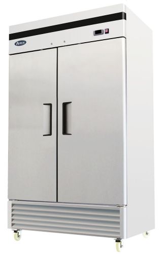 ATOSA MBF8507 TWO 2 DOOR STAINLESS STEEL COMMERCIAL REFRIGERATOR UPRIGHT BOTTOM