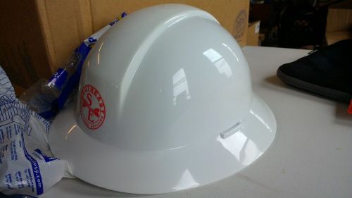 North safety a49r010000 hard hat, fullbrim, slotted, 6rtcht, white for sale