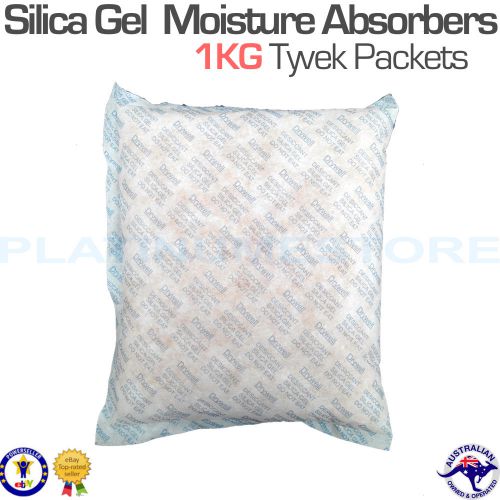 3 x 1kg silica gel packets desiccant moisture absorber sachets tyvek pack for sale