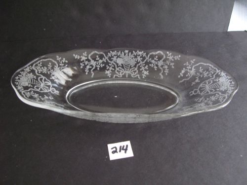 Unique Fostoria Elegant Glass Corsage Etch Square Dish 11 3/4 x 5 1/4 x 1 1/2&#034;