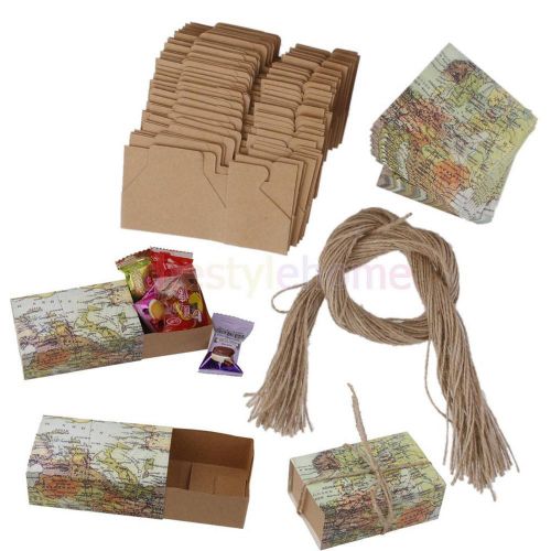 50pcs New Style World Map Wedding Party Favors Candy Gift Boxes Sweet Box