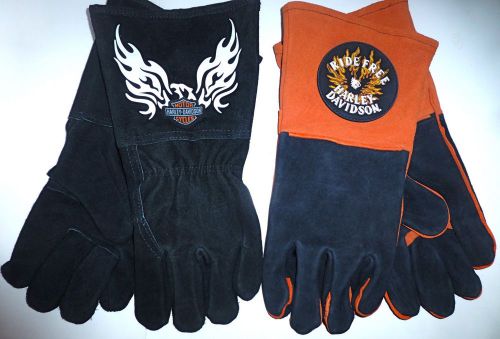 Harley davidson ride free leather, kevlar flaming eagle welding gloves assort sz for sale
