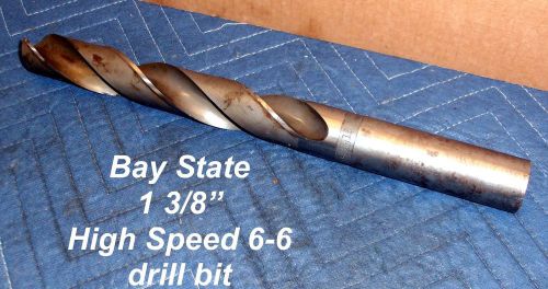 NOS BAY STATE 1 3/8&#034; High Speed 6-6 drill bit 1950&#034;s Mil Spec Non Morse Taper