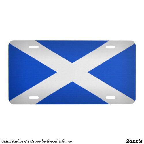 ST ANDREWS CROSS SCOTLAND FLAG 6&#034;x12&#034; PLASTIC THICK LICENSE PLATE CAR TAG