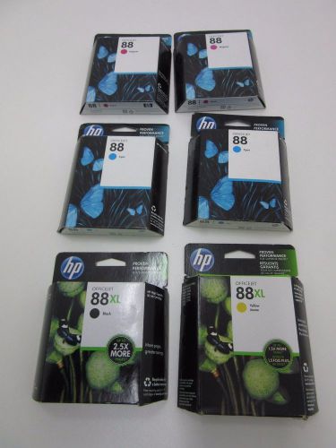 Genuine HP 88 Printer Ink- 2 Magenta 2 Cyan 1 Yellow and 1 Black XL